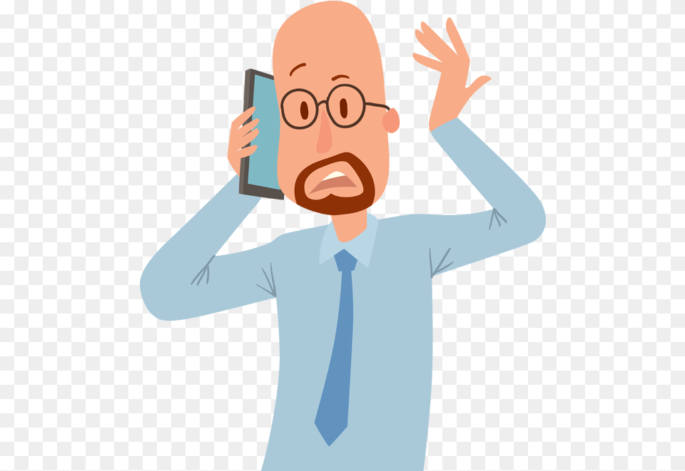 People Talking With Phone Vector Clipart Full Size Clipart Customer On Phone Cartoon, Accessories, Tie, Formal Wear, Face Free Png Download