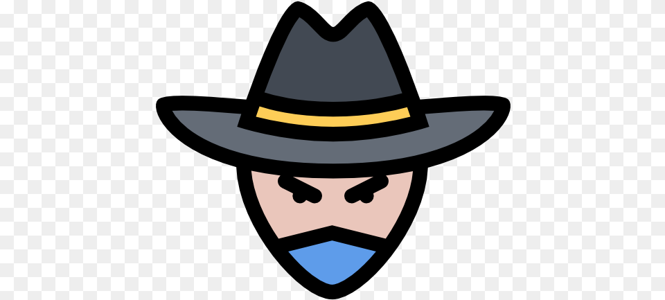 People User Head Avatar Western Cowboy Bandit Bandits Icon, Clothing, Hat, Sun Hat, Animal Free Png