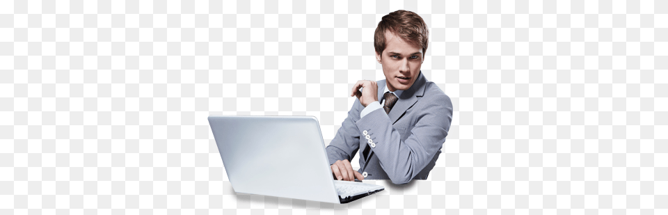 People Using Computer Guy On Computer, Accessories, Pc, Tie, Laptop Free Transparent Png