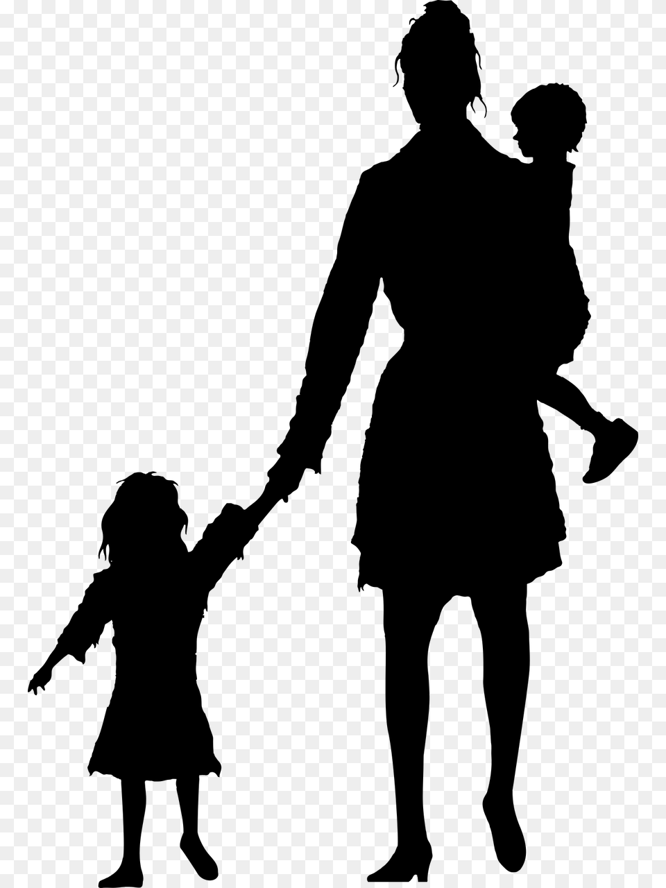 People Walking Away Silhouette Refugee Silhouette, Gray Png