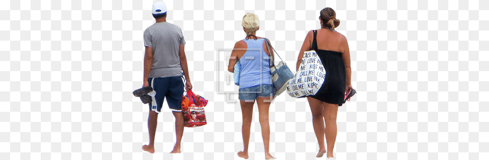 People Walking Immediate Entourage People Going To The Beach, Accessories, Shorts, Person, Handbag Free Png Download
