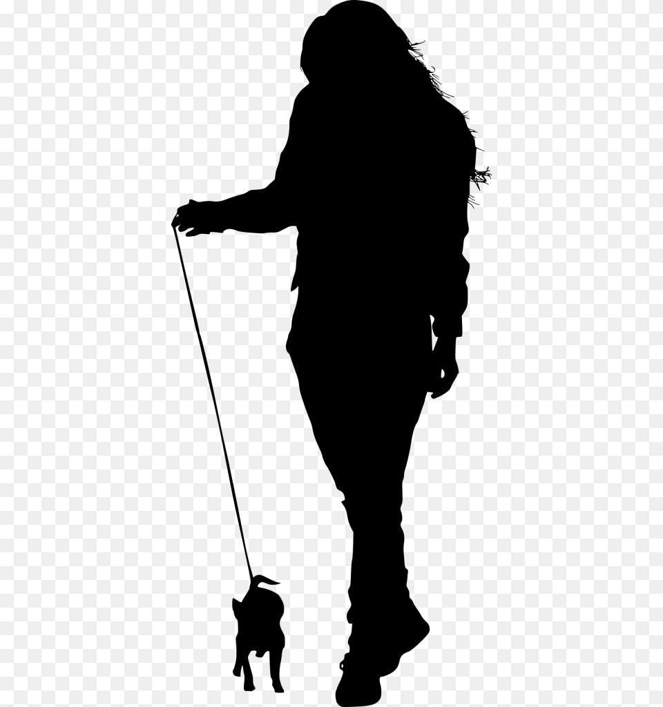 People Walking Silhouettes Person Silhouette Dog, Gray Png Image