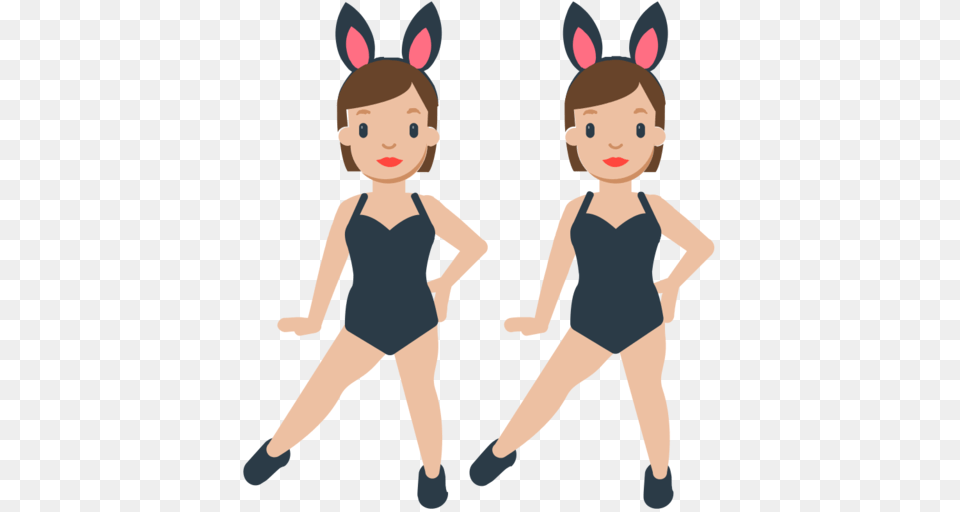 People With Bunny Ears Emoji, Baby, Person, Dancing, Leisure Activities Png Image