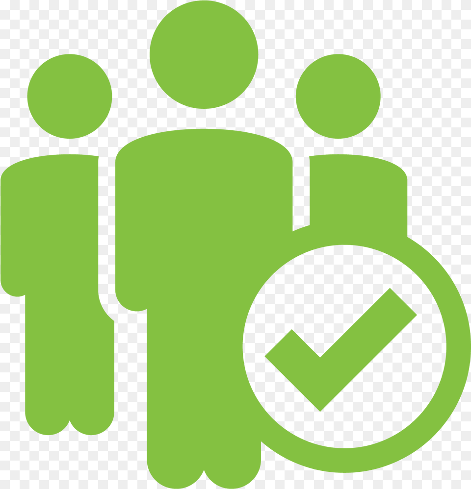 People With Check Mark Icon Person Check Mark Icon, Green, Symbol, Device, Grass Png