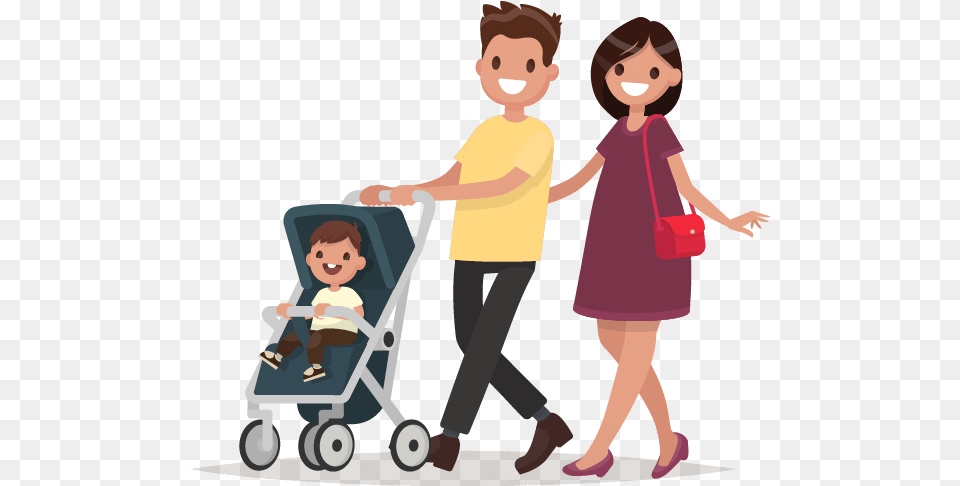 People With Children Parent And Child Walking Clipart Mom Pushing Stroller Clipart, Shopping, Person, Female, Girl Free Transparent Png