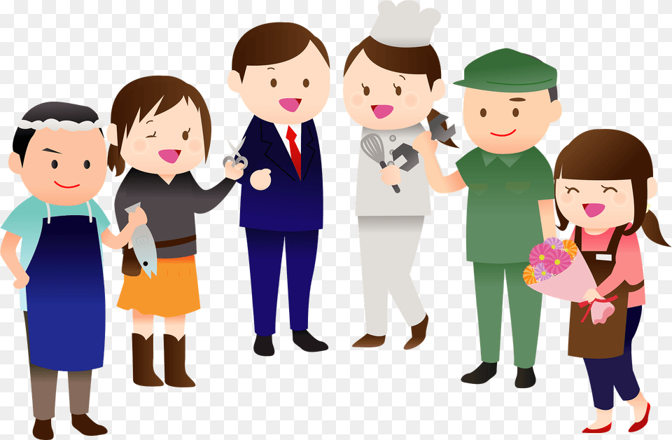 People With Different Professions Clipart, Person, Baby, Book, Publication Png