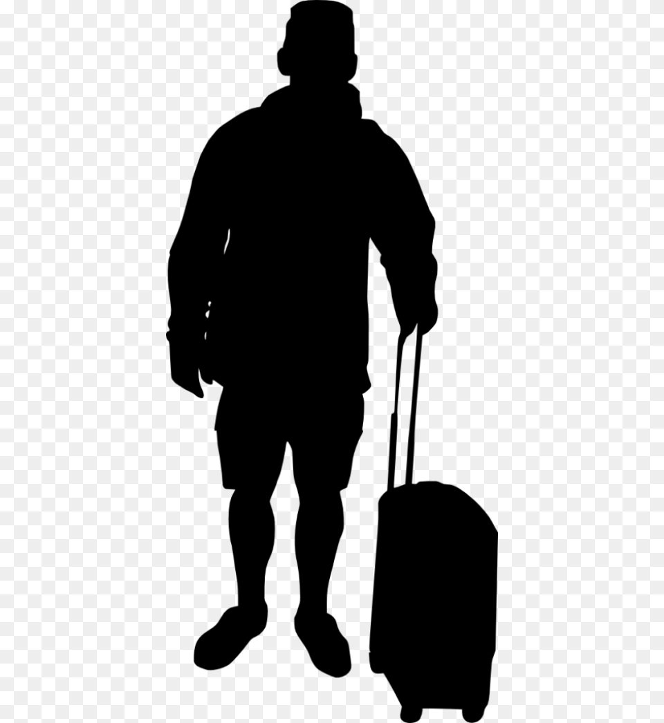 People With Luggage Silhouette Images Portable Network Graphics, Adult, Male, Man, Person Png