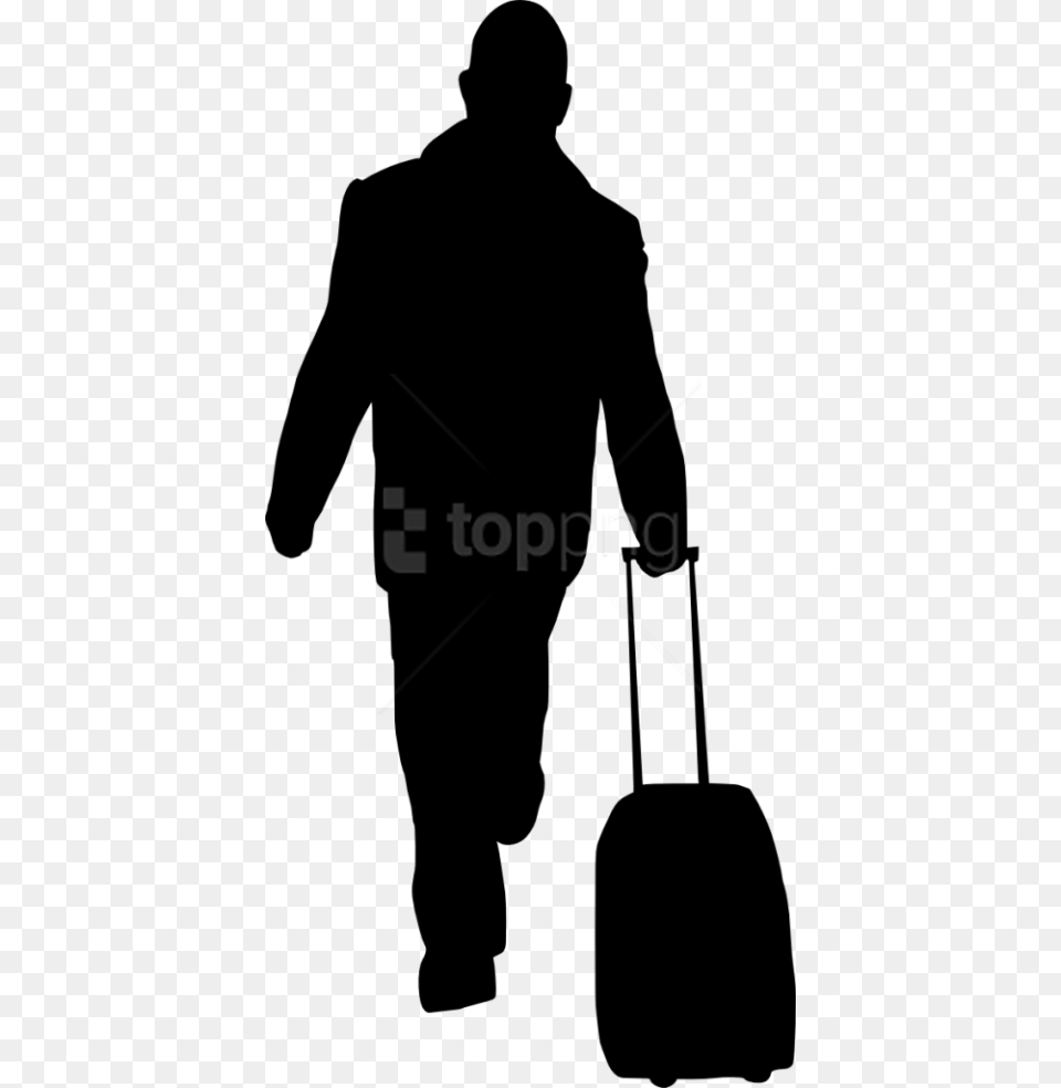 People With Luggage Silhouette People Silhouette, Adult, Male, Man, Person Png