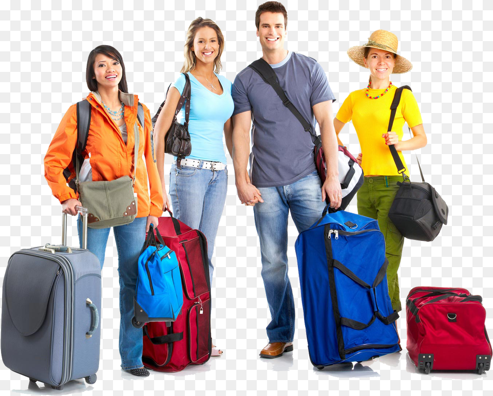 People With Travel Bags, Jeans, Baggage, Clothing, Pants Free Transparent Png