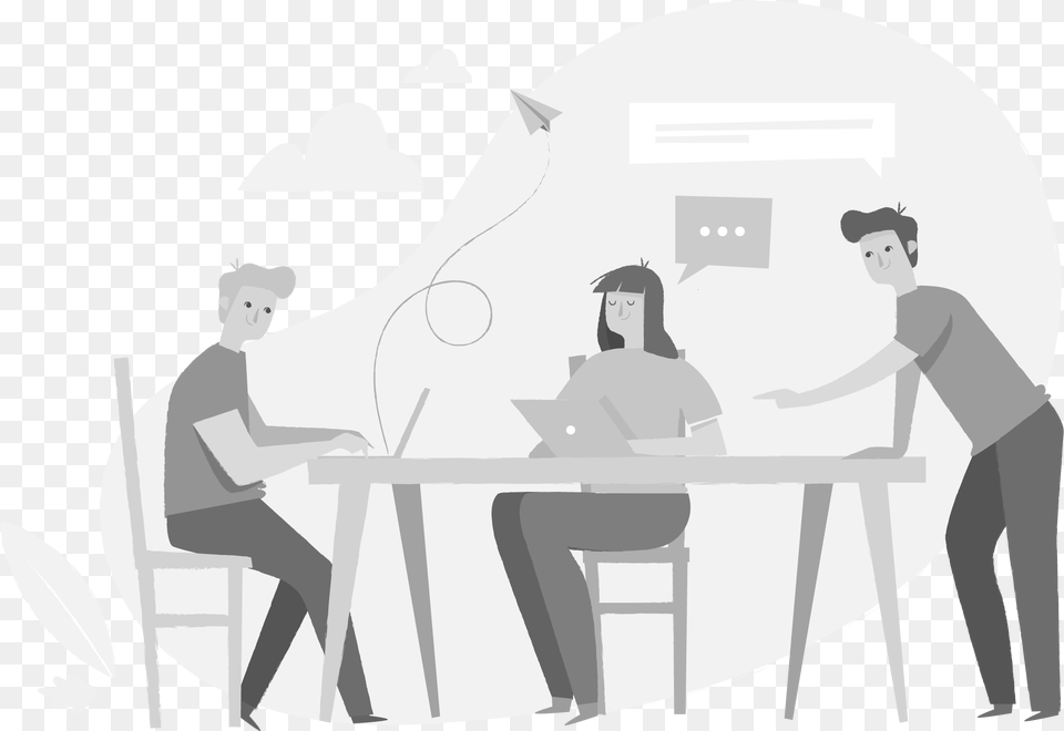 People Working Illustration, Table, Furniture, Person, Man Free Transparent Png