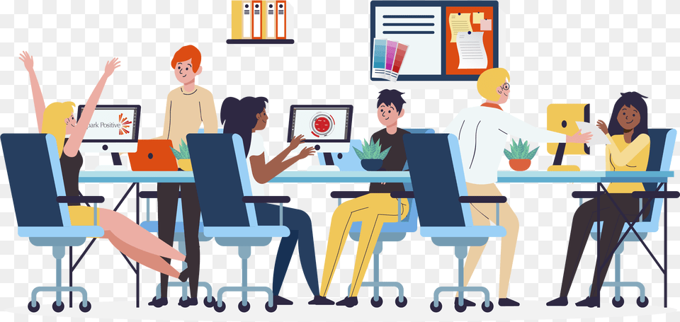 People Working Together Cartoon, Adult, Chair, Person, Man Free Transparent Png