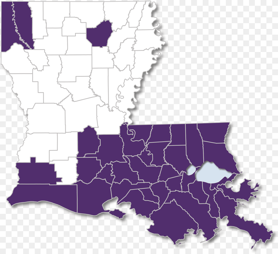 Peoples Health Secure Health 2020 Plan Parish Map Louisiana Purple And Gold, Chart, Plot, Atlas, Diagram Free Transparent Png