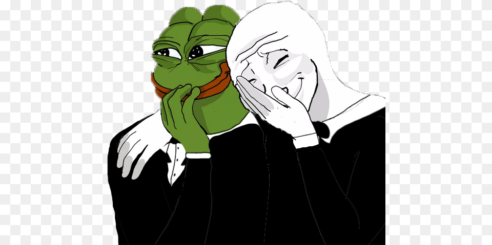 Pepe And Wojak Laughing, Adult, Person, Man, Male Png