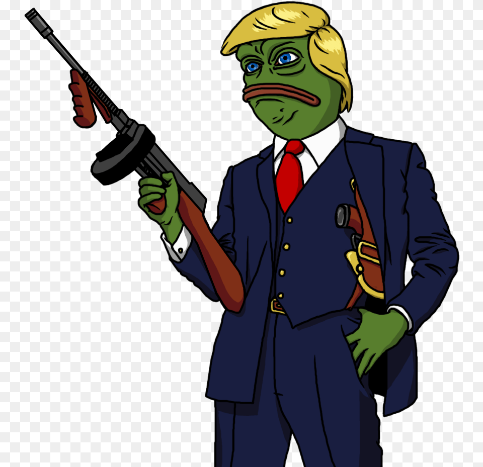 Pepe Donald Trump Pepe Gun, Adult, Person, Man, Male Png