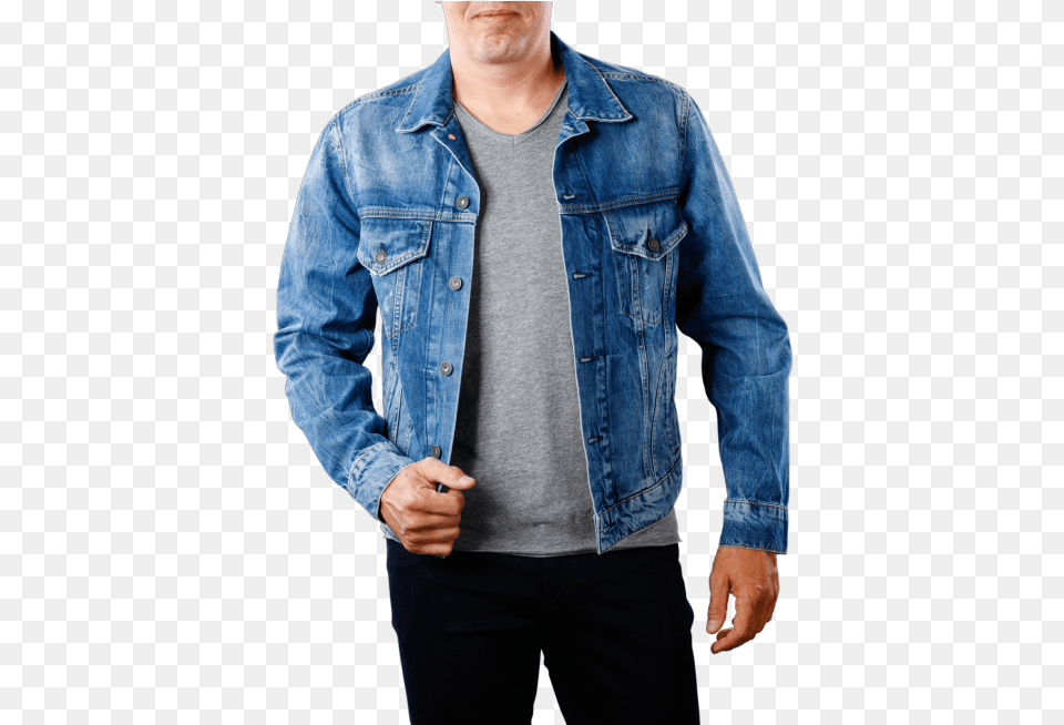 Pepe Jeans Pinner Medium Used Denim Denim Jacket Pepe Men, Vest, Clothing, Coat, Pants Png