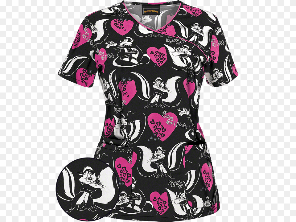 Pepe Le Pew Scrub Tops, Clothing, Shirt, T-shirt, Blouse Png