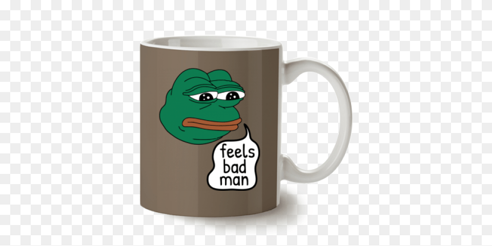 Pepe Meme Feels Bad Man Kop Mug, Cup, Beverage, Coffee, Coffee Cup Png Image