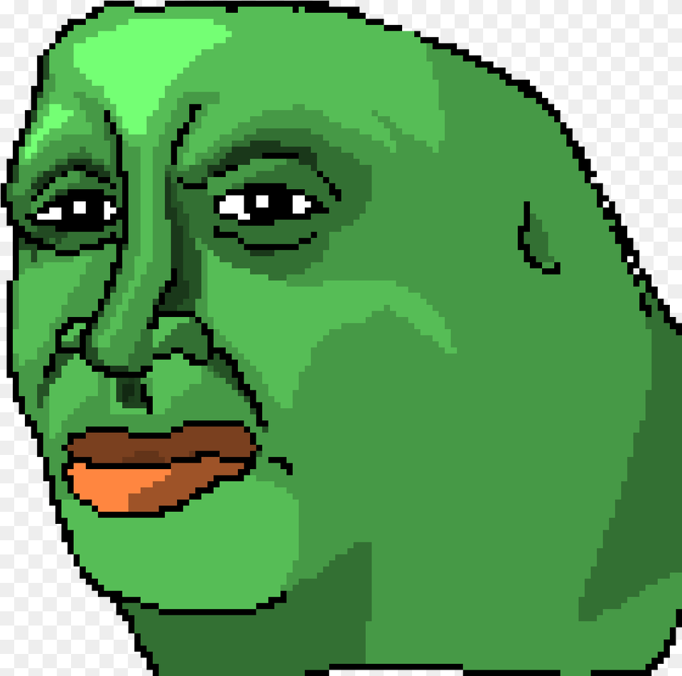 Pepe The Frog Clipart Hitler Minecraft Pixel Art, Face, Green, Head, Person Png Image