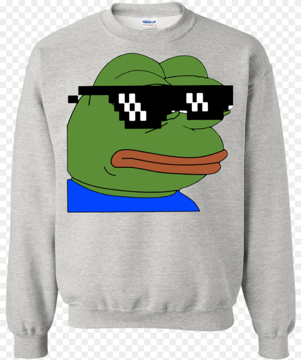 Pepe Thug Life Glasses Sweatshirt, Sweater, Sleeve, Long Sleeve, Knitwear Png