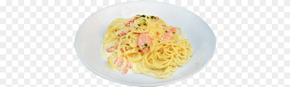 Pephn Salmon Spaghetti Spaghetti Aglio E Olio, Food, Pasta, Food Presentation, Plate Free Png Download