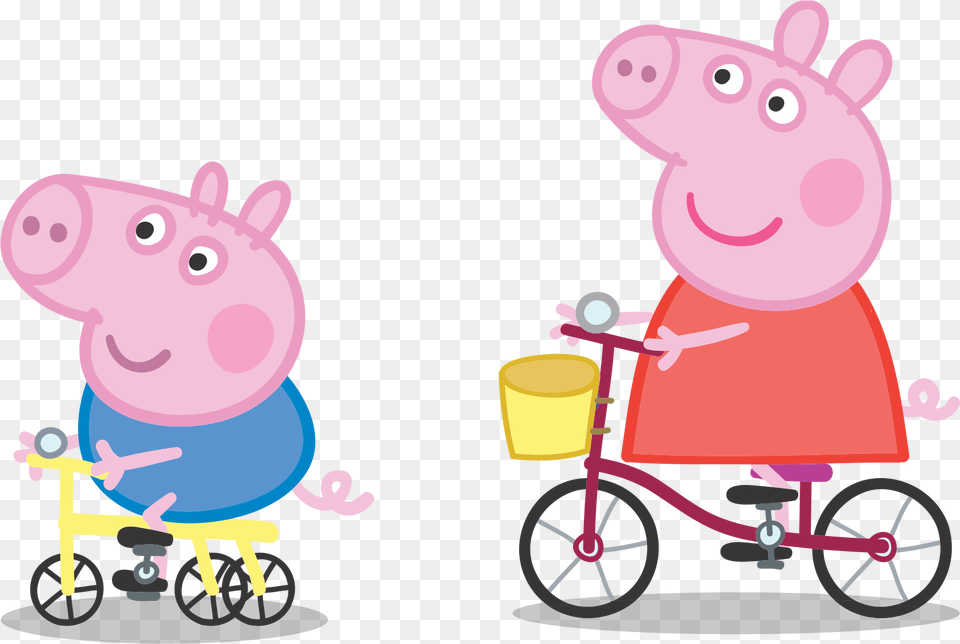 Peppa Pig, Transportation, Vehicle, Tricycle, Wheel Free Transparent Png