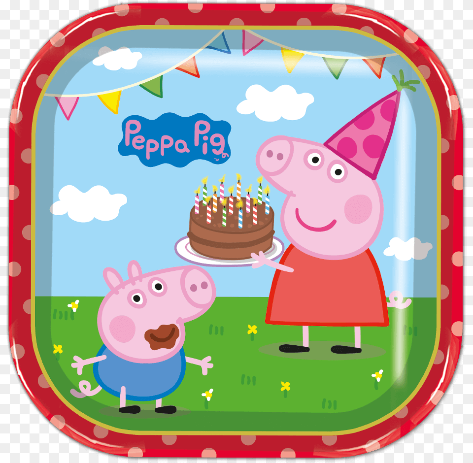 Peppa Pig, Birthday Cake, Cake, Cream, Dessert Free Transparent Png