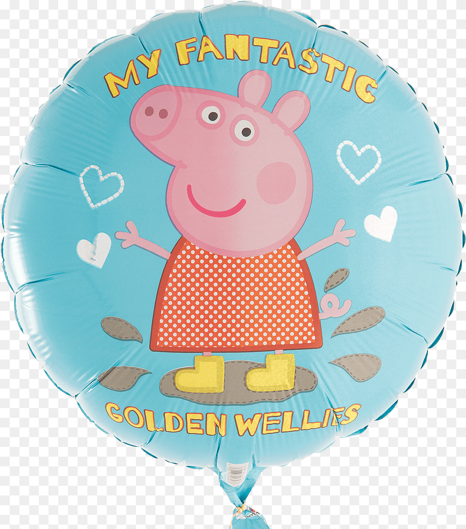 Peppa Pig, Balloon, Birthday Cake, Cake, Cream Free Png