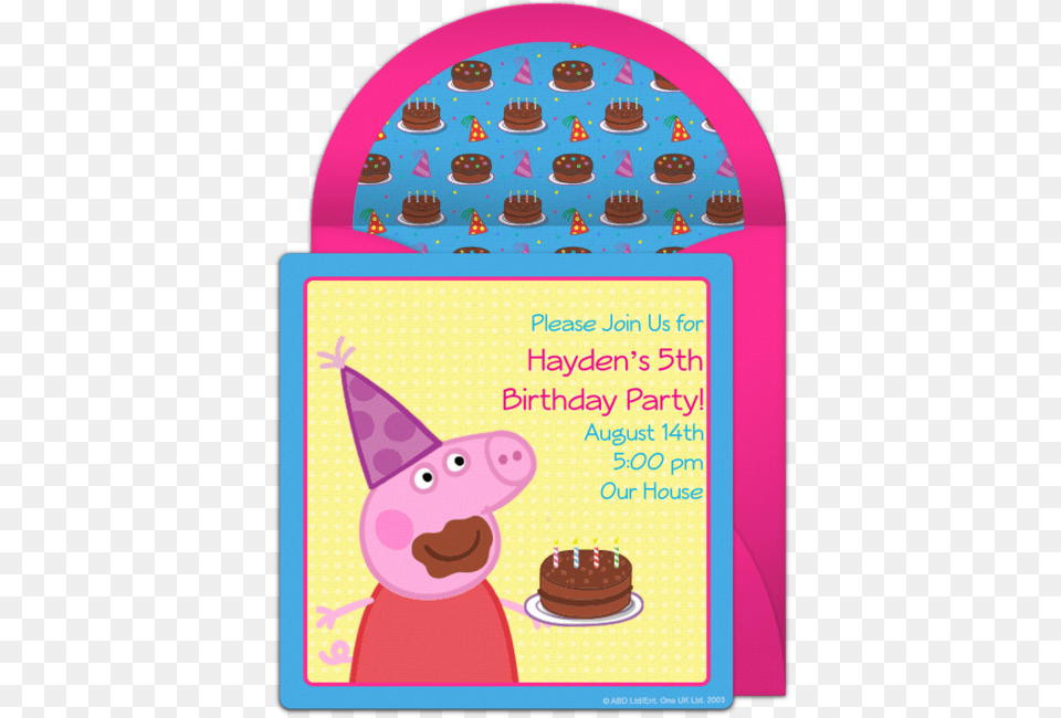 Peppa Pig Birthday, Food, Mail, Hat, Greeting Card Png