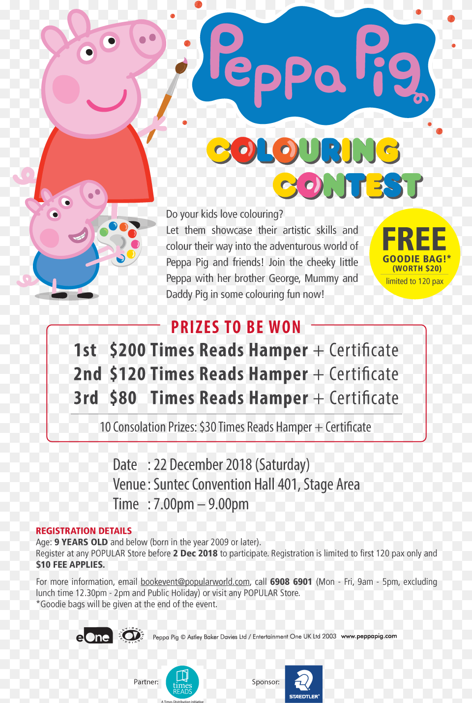 Peppa Pig Colouring Contest Peppa Pig, Advertisement, Poster Free Png