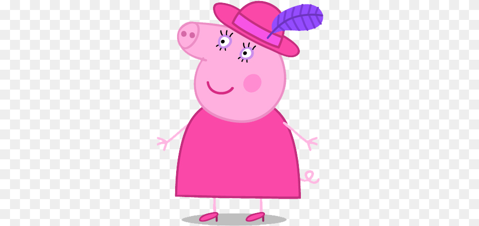 Peppa Pig Em Peppa Pig Characters Grandma, Purple, Clothing, Hat, Nature Png Image