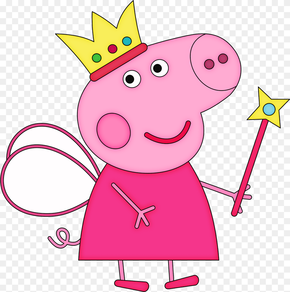 Peppa Pig Family Posted By John Sellers Fairy Princess Peppa Pig, Cartoon, Nature, Outdoors, Snow Png Image