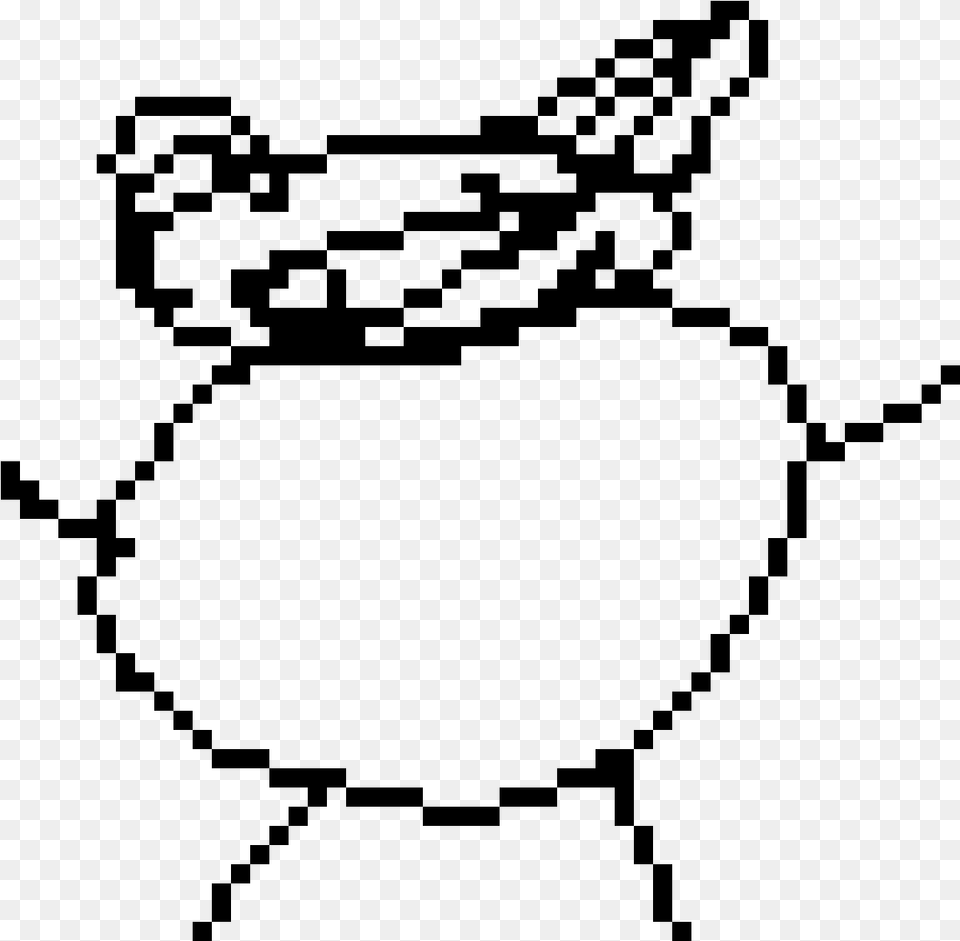 Peppa Pig Fanart Pixel Sad Face, Gray Png Image