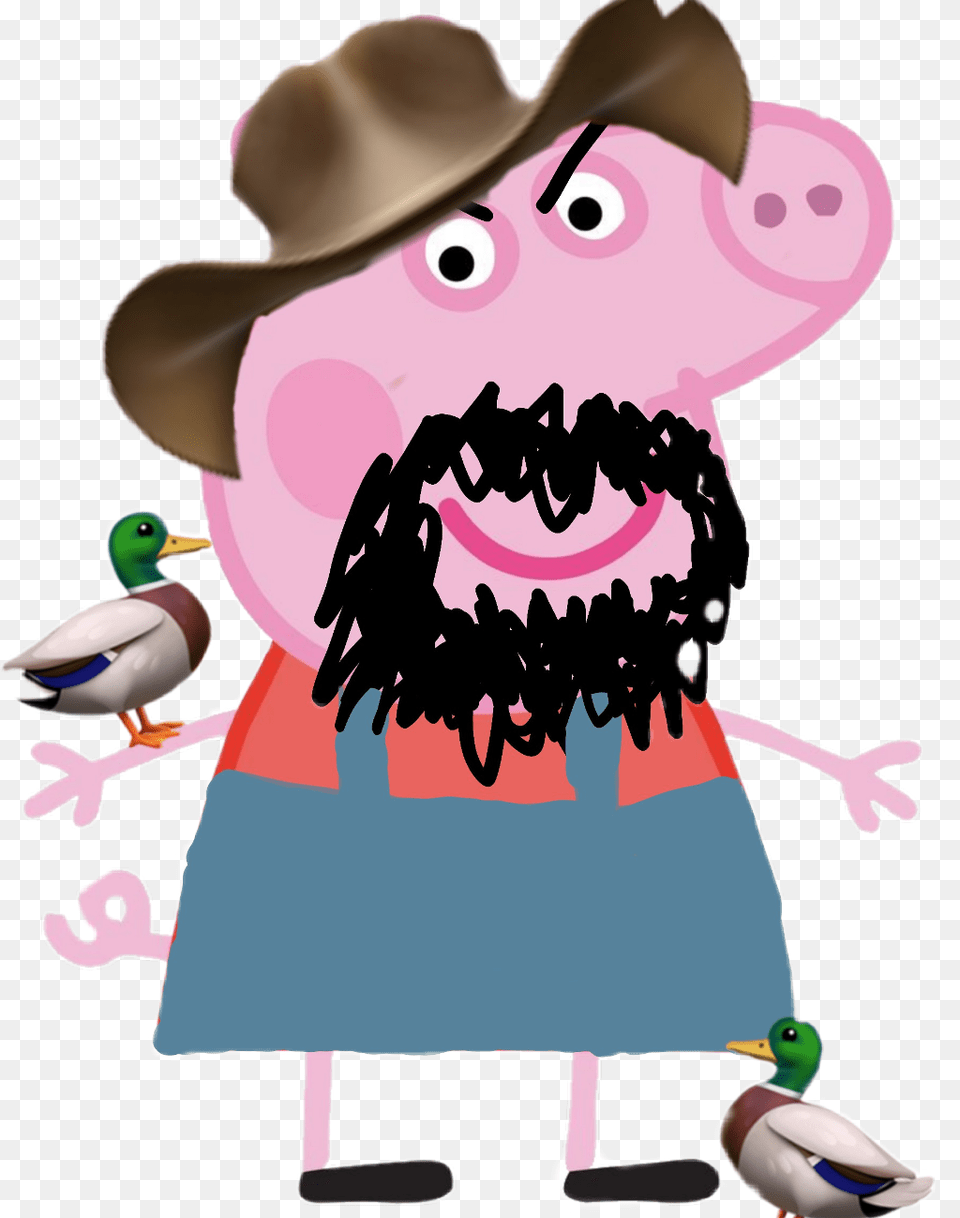 Peppa Pig Farm Peppa Pig Peppapigmeme Peppa Pig Transparent, Animal, Bird, Clothing, Hat Png Image