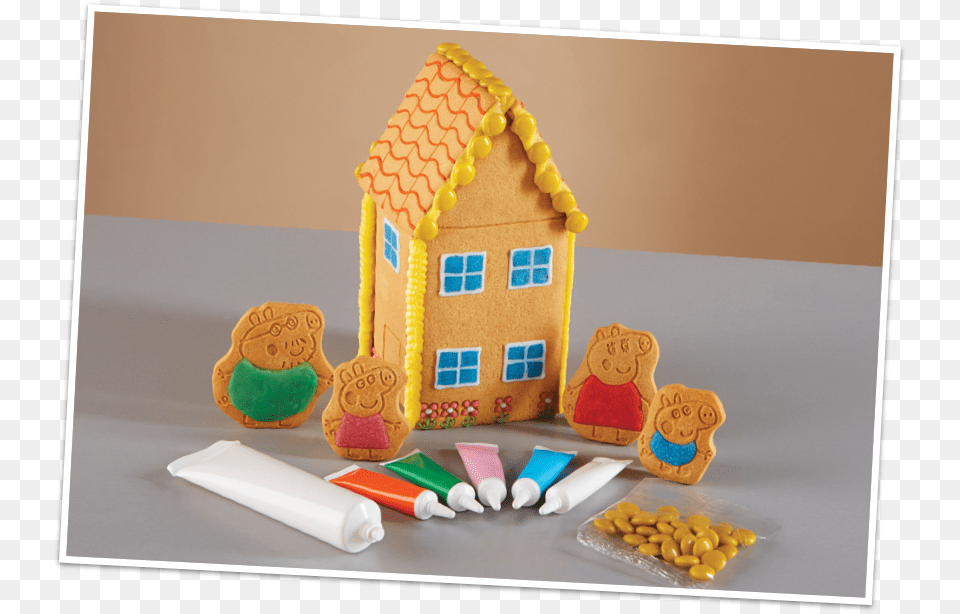 Peppa Pig Gingerbread House Gingerbread House, Cookie, Cream, Dessert, Food Free Png Download