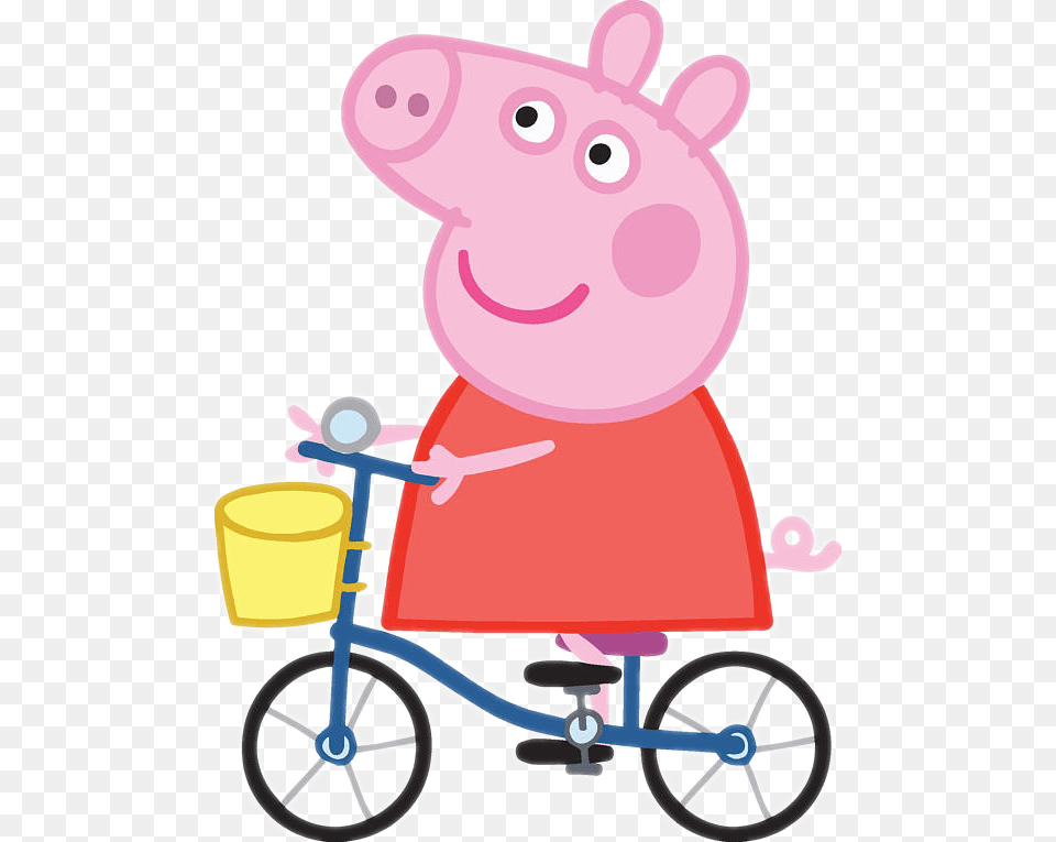 Peppa Pig In Bici, Machine, Wheel, Baby, Person Png