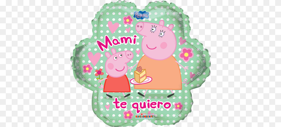 Peppa Pig Mami Te Quiero 18 Pulgadas Globo Metlico Peppa Pig, Birthday Cake, Cake, Cream, Dessert Png