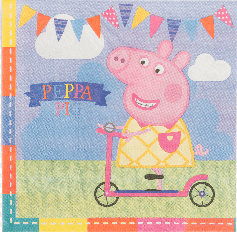 Peppa Pig Napkins Peppa Pig Napkin, Applique, Pattern, Machine, Wheel Free Png Download