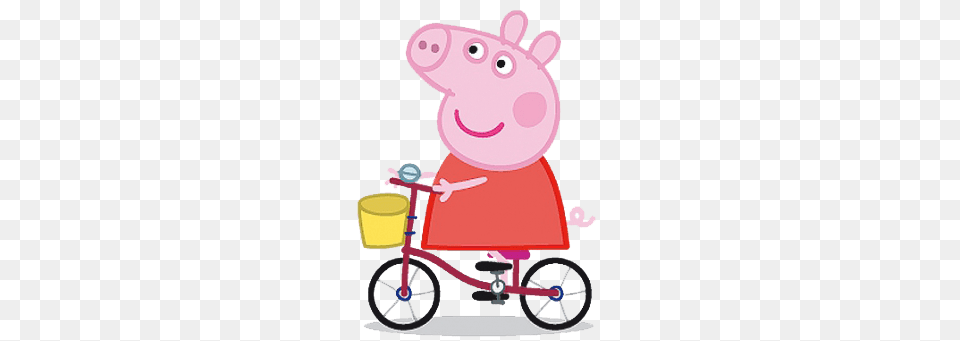 Peppa Pig On A Bike, Clothing, Coat, Wheel, Machine Free Transparent Png