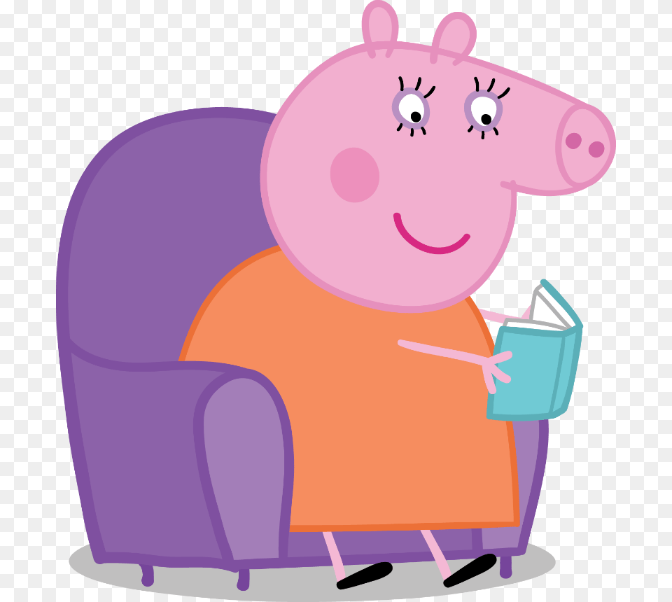 Peppa Pig Peppa Pig Reading A Book, Nature, Outdoors, Snow, Snowman Free Png Download