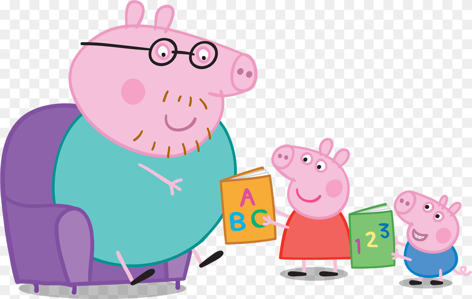 Peppa Pig Reading Clipart Png