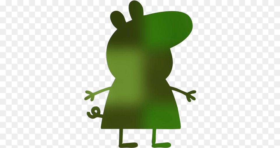 Peppa Pig Silhouette, Green, Bag Free Transparent Png