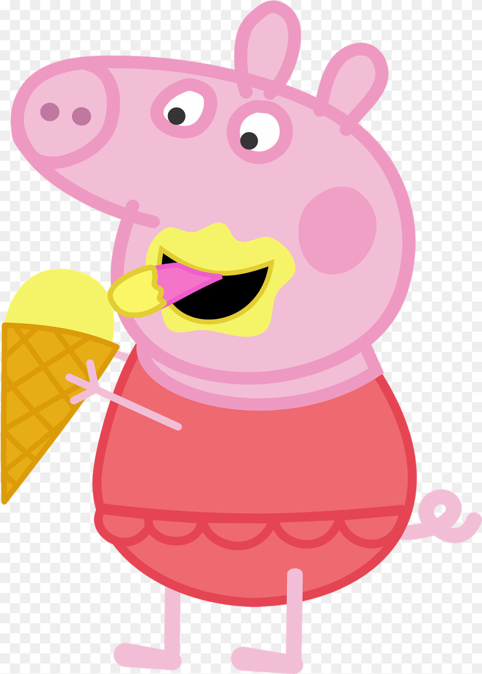 Peppa Pig Sorvete Peppa And George, Cream, Dessert, Food, Ice Cream Free Png Download