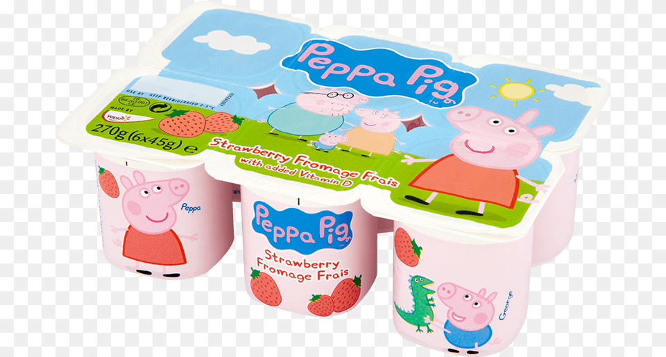Peppa Pig Yoghurt Pot, Dessert, Food, Yogurt, Cream Free Png