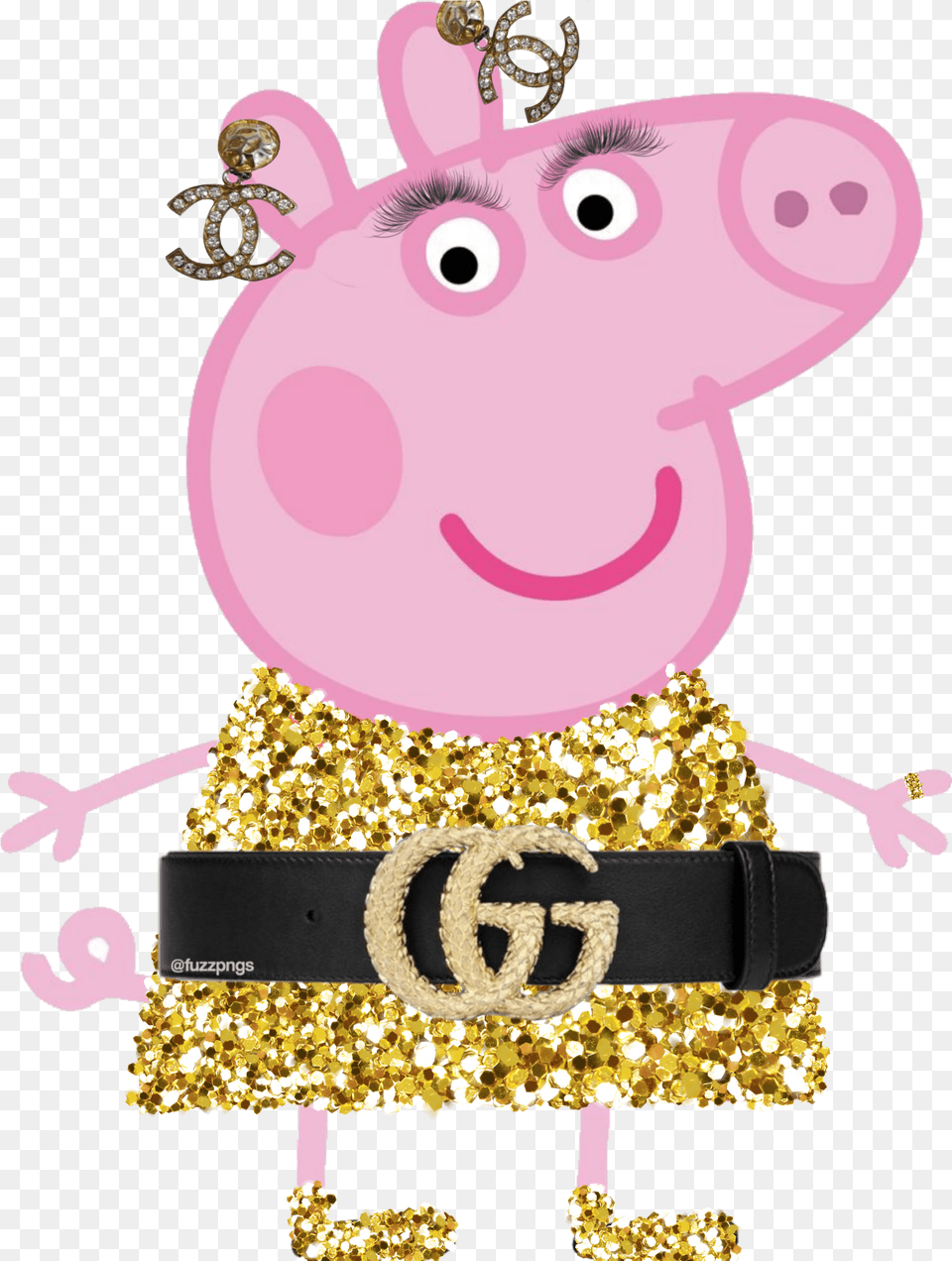 Peppapig Luxury Gucci Peppapiggucci Chanel Pig Peppa Pig, Accessories, Baby, Person, Belt Png