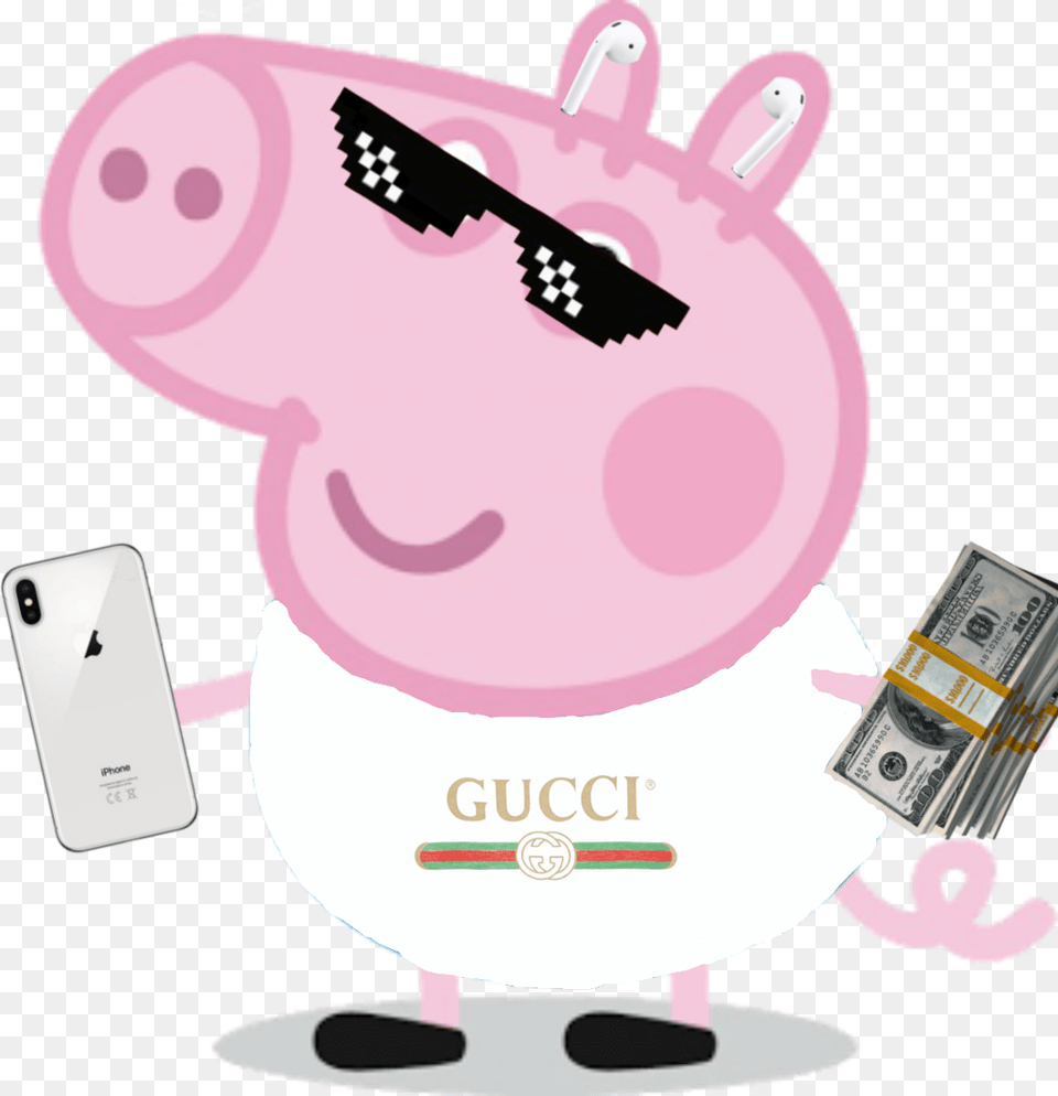 Peppapig Rich Gucci Georgepig George Pig, Electronics, Mobile Phone, Phone, Piggy Bank Free Png Download