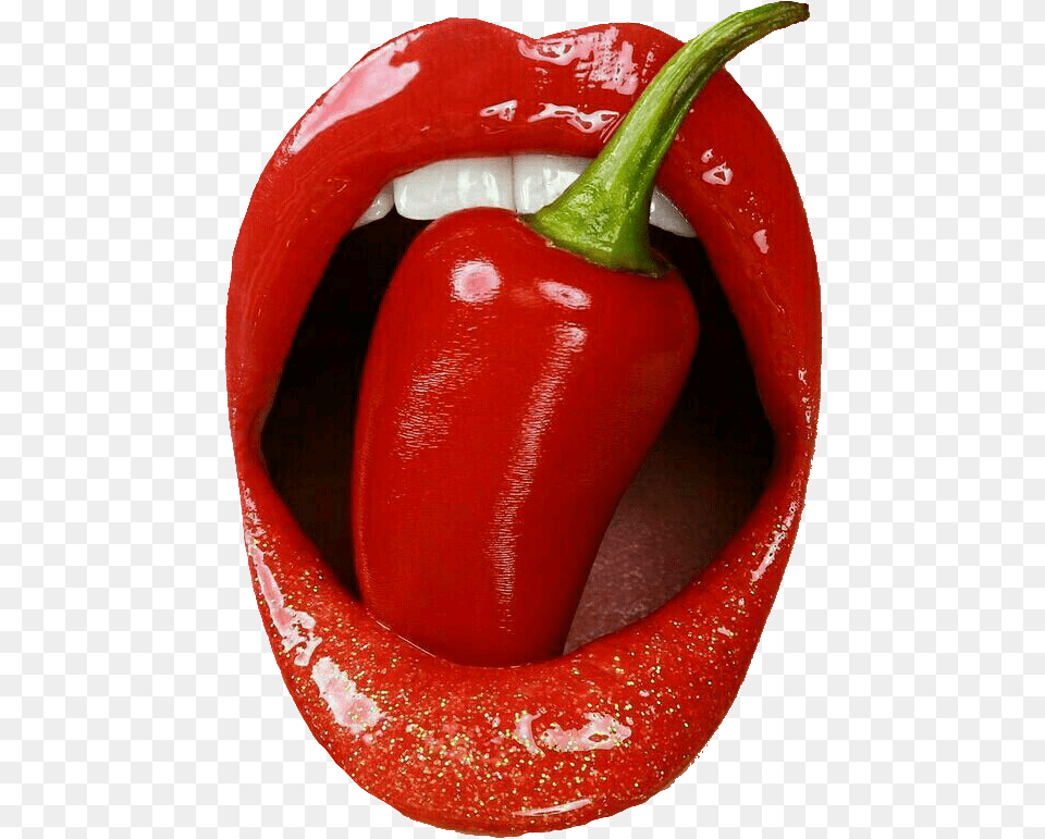 Pepper Lips Red Lipstick Chilipepper Smoking Boca Sexy Com Pimenta, Bell Pepper, Food, Ketchup, Plant Png Image