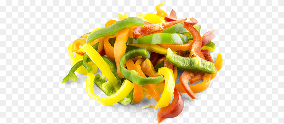 Pepper Slices Red Green Flamed Yellow Pepper, Bell Pepper, Food, Plant, Produce Free Transparent Png