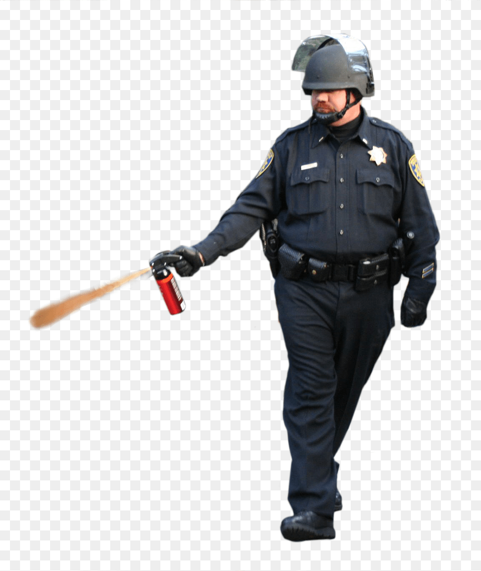 Pepper Spray Cop Transparent, Person, People, Helmet, Glove Png