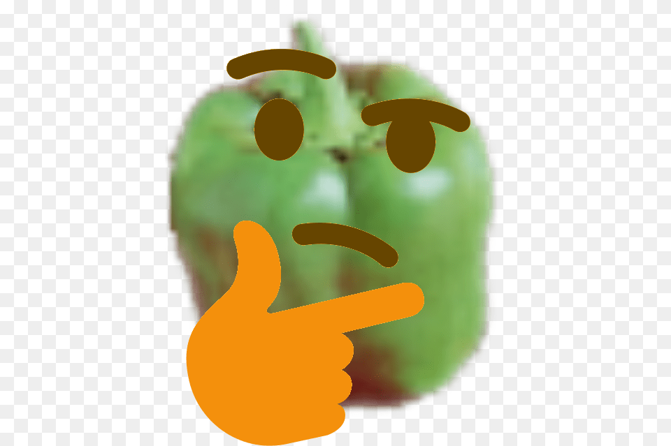 Pepper Thinking Emoji, Vegetable, Produce, Plant, Food Free Png