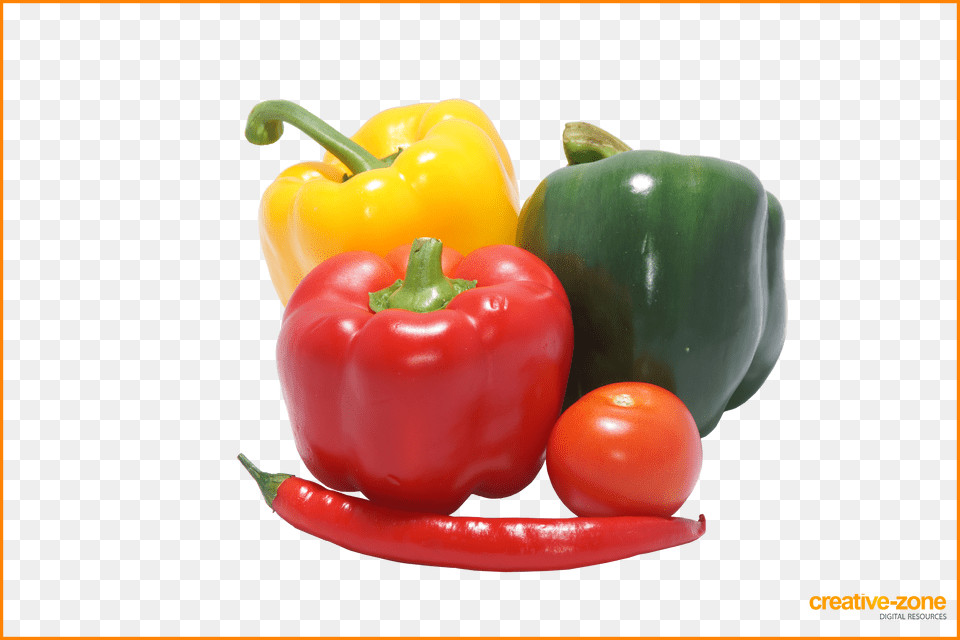 Pepper With Tomato And Peperoncino Pepper And Tomato Free Png Download